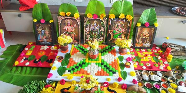 Deity decoration with flowers