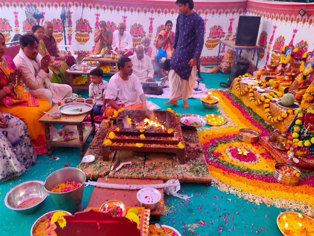 Havan ceremony with sacred fire